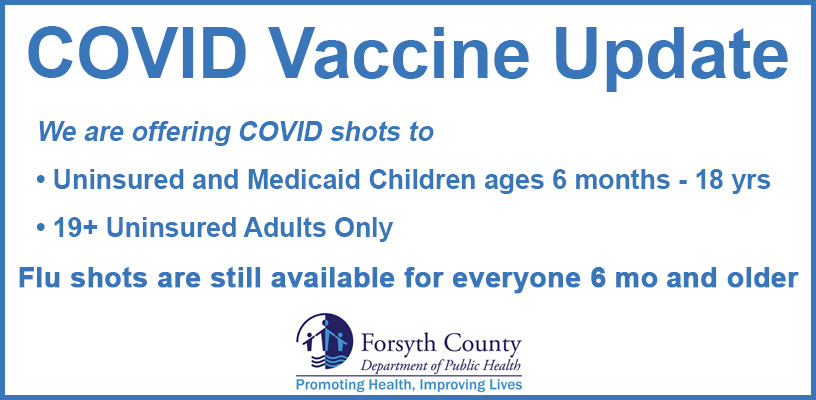 Change in COVID Vaccine availability at Forsyth Public Health